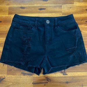 SO Black ripped Jean shorts